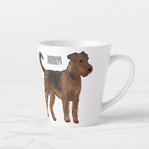 Airedale Terrier Hund Cartoon Illustration Milchtasse