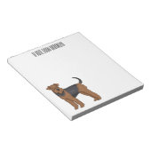 Airedale Terrier Hund Cartoon Illustration Notizblock (angewinkelt)
