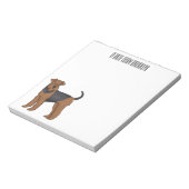Airedale Terrier Hund Cartoon Illustration Notizblock (Rotiert)