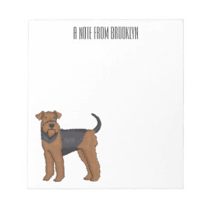 Airedale Terrier Hund Cartoon Illustration Notizblock