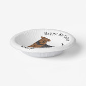 Airedale Terrier Hund Cartoon Illustration Pappteller (Gewinkelt)