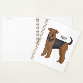 Airedale Terrier Hund Cartoon Illustration Planer (Anzeige)