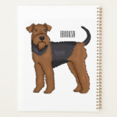 Airedale Terrier Hund Cartoon Illustration Planer (Rückseite)