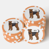 Airedale Terrier Hund Cartoon Illustration Pokerchips (Stapel)