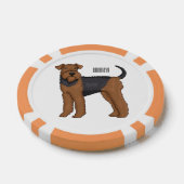 Airedale Terrier Hund Cartoon Illustration Pokerchips (Einzeln)