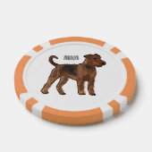 Airedale Terrier Hund Cartoon Illustration Pokerchips (Einzeln)