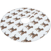 Airedale Terrier Hund Cartoon Illustration Polyester Weihnachtsbaumdecke (Schrägansicht)