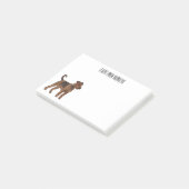 Airedale Terrier Hund Cartoon Illustration Post-it Klebezettel (angewinkelt)