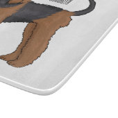Airedale Terrier Hund Cartoon Illustration Schneidebrett (Ecke)