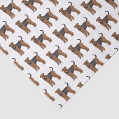 Airedale Terrier Hund Cartoon Illustration Seidenpapier (Ausschnitt)