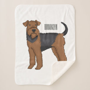 Airedale Terrier Hund Cartoon Illustration Sherpadecke