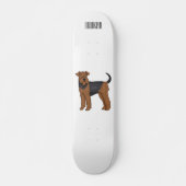 Airedale Terrier Hund Cartoon Illustration Skateboard (Vorne)