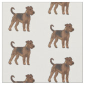 Airedale Terrier Hund Cartoon Illustration Stoff (Nahaufnahme)