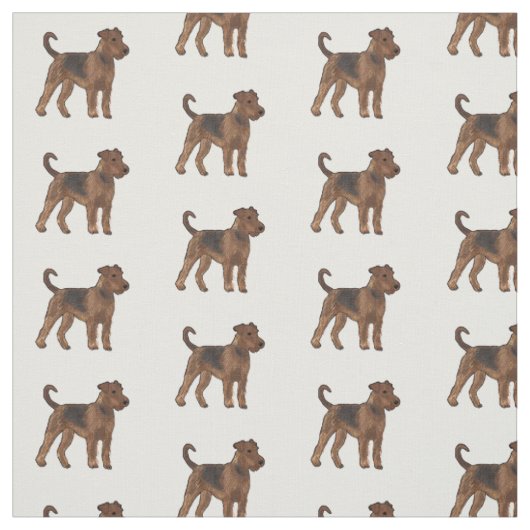 Airedale Terrier Hund Cartoon Illustration Stoff (Muster)