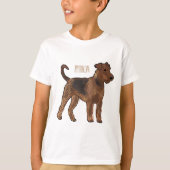 Airedale Terrier Hund Cartoon Illustration T-Shirt (Vorderseite)