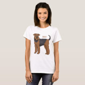 Airedale Terrier Hund Cartoon Illustration T-Shirt (Vorne ganz)