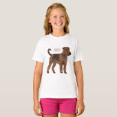 Airedale Terrier Hund Cartoon Illustration T-Shirt (Vorne ganz)