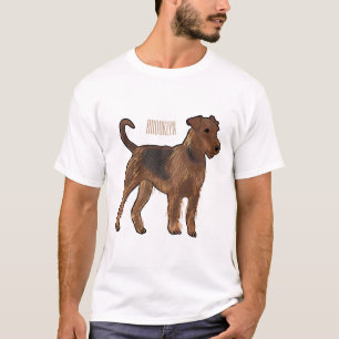 Airedale Terrier Hund Cartoon Illustration T-Shirt