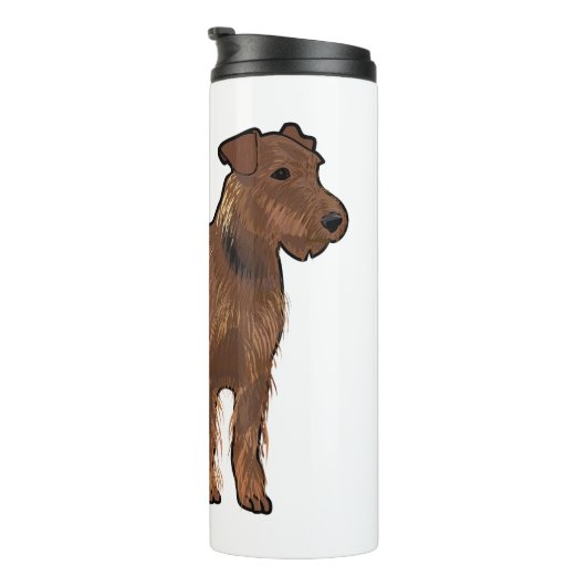 Airedale Terrier Hund Cartoon Illustration Thermosbecher (Nach rechts gedreht)