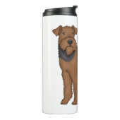 Airedale Terrier Hund Cartoon Illustration Thermosbecher (Nach links gedreht)