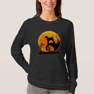 Airedale Terrier Hund Gruselig Und Mond Halloween  T-Shirt
