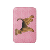 Airedale Terrier Hund Liebe mit rosa Herzmuster Badematte (Vorderseite Vertikal)