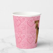 Airedale Terrier Hund Liebe mit rosa Herzmuster Pappbecher (Rechts)