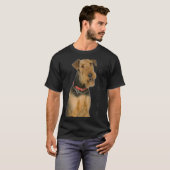 Airedale Terrier Hund Mama Vater Liebe Welpe Katze T-Shirt (Vorne ganz)