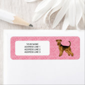 Airedale Terrier Hund mit rosa Herzen und Text (Insitu)