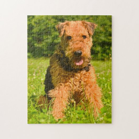 Airedale Terrier Hund. Puzzle (Vertikal)