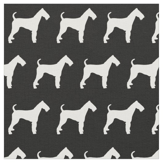 Airedale Terrier Hund Silhouette Haustier Stoff (Nahaufnahme)