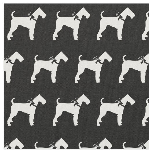 Airedale Terrier Hund Silhouette Haustier Stoff (Nahaufnahme)