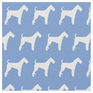 Airedale Terrier Hund Silhouette Pet Light Blue Stoff