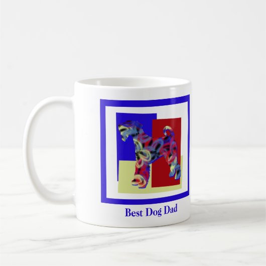 Airedale Terrier Hund Silhouette TRBY Vatertag Kaffeetasse (Links)