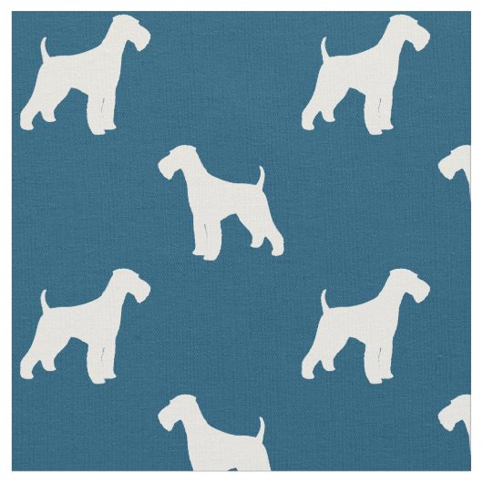Airedale Terrier Hund Silhouetten Muster Stoff (Nahaufnahme)