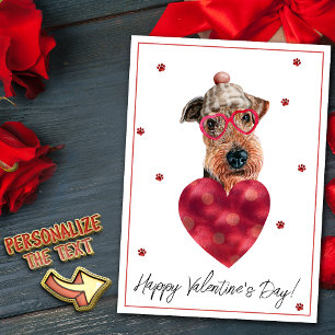 Airedale Terrier Hundeliebhaber Valentinsgeschenk Feiertagskarte