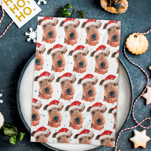 Airedale Terrier Hunderasse Weihnachten Geschirrtuch