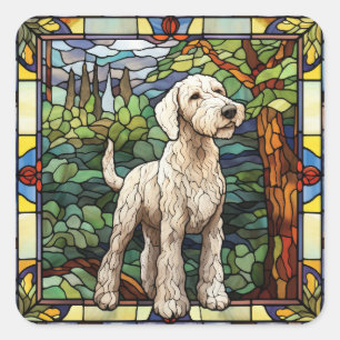 Airedale Terrier Hundescharte Quadratischer Aufkleber