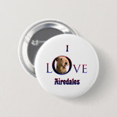 Airedale Terrier I Liebe Button (Vorne & Hinten)