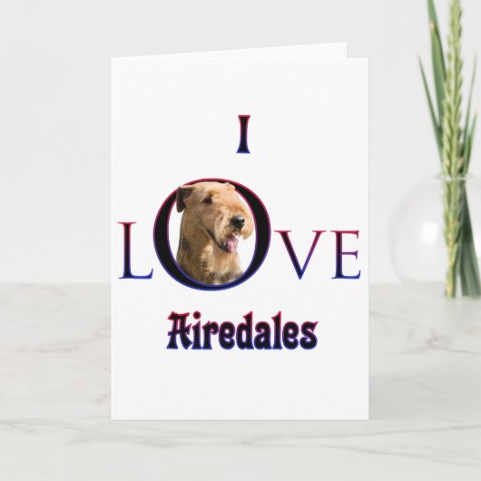 Airedale Terrier I Liebe Feiertagskarte (Vorderseite)