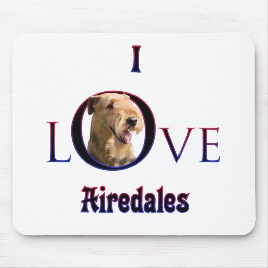 Airedale Terrier I Liebe Mousepad (Vorne)