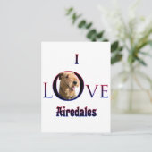 Airedale Terrier I Liebe Postkarte (Stehend Vorderseite)