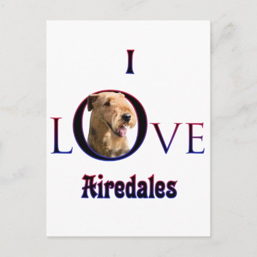 Airedale Terrier I Liebe Postkarte (Vorderseite)
