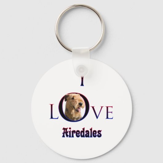 Airedale Terrier I Liebe Schlüsselanhänger (Vorderseite)