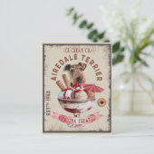 Airedale Terrier Ice-Creme Funny Frozen Leckereien Postkarte (Stehend Vorderseite)