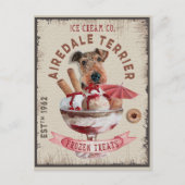 Airedale Terrier Ice-Creme Funny Frozen Leckereien Postkarte (Vorderseite)