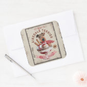 Airedale Terrier Ice-Creme Funny Frozen Leckereien Quadratischer Aufkleber (Umschlag)