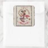 Airedale Terrier Ice-Creme Funny Frozen Leckereien Quadratischer Aufkleber (Tasche)