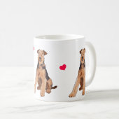 Airedale-Terrier-illustrierte Kaffee-Tasse Kaffeetasse (VorderseiteRechts)