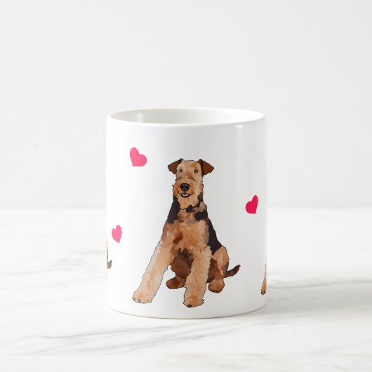 Airedale-Terrier-illustrierte Kaffee-Tasse Kaffeetasse (Mittel)